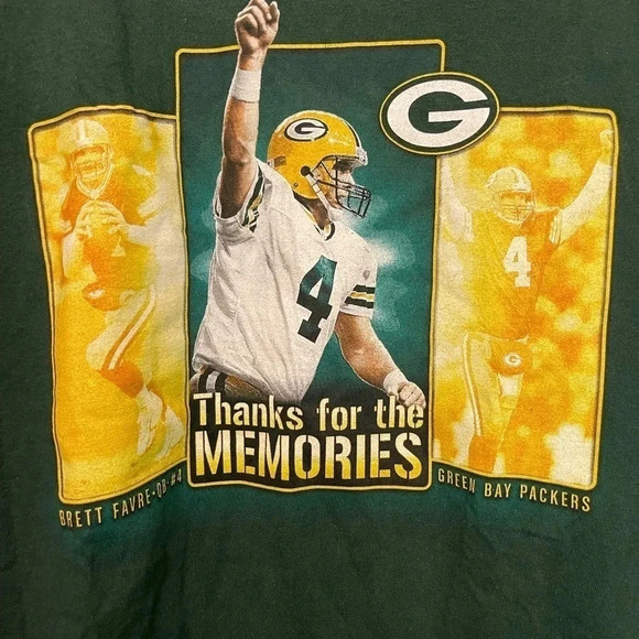 Green Bay Packers NFL Brett Favre #4 Thanks for the Memories TShirt Mens XL - Picture 3 of 7